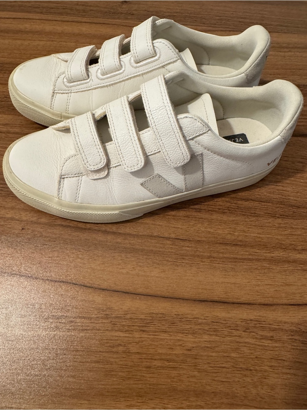 Veja White Velcro Sneakers